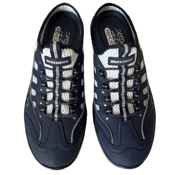 Sketchers backless Air-cooled Memory Foam athletic shoes navy blue size 7 - Picture 3 of 10